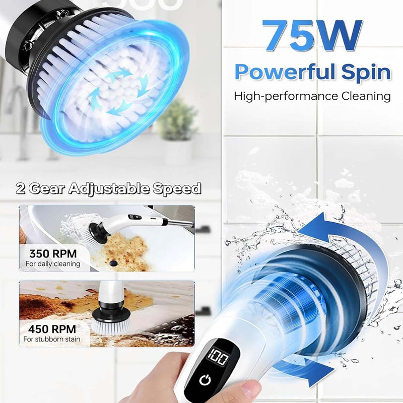 Electric rotary scrubber Power scrubber cordless cleaning brush