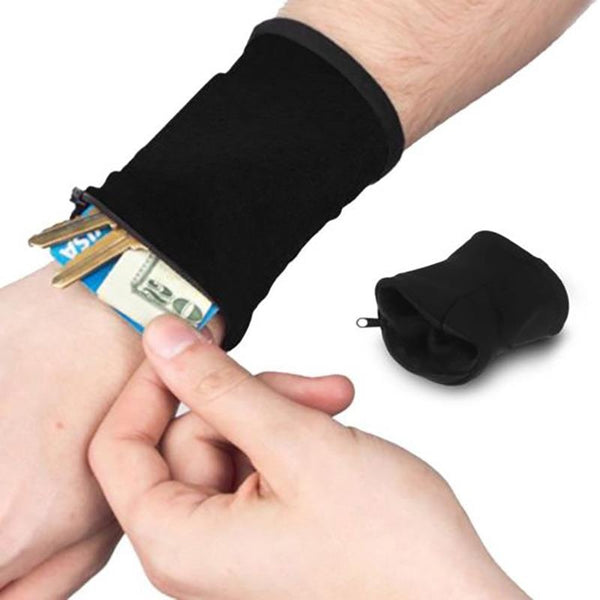 Outdoor Wrist Band with Key Card Bag Safety Wallet Storage