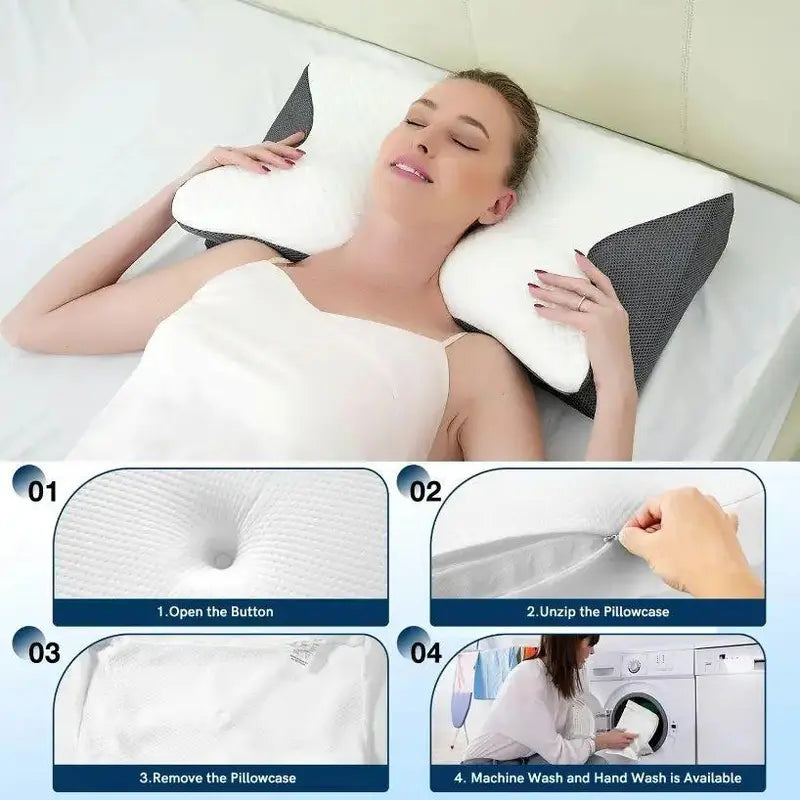 Memory Foam Comfy Bedding Neck Pillow, Soft Comfortable Contour Sleep Pillow, Neck Pillow for Side Back Sleepers